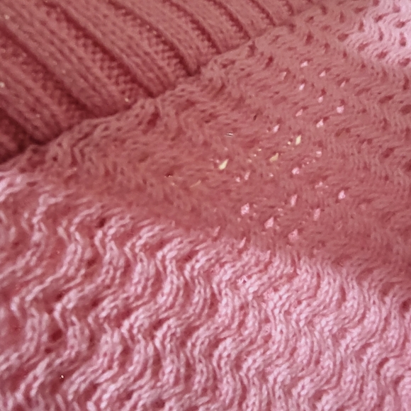 Y2K Girly Pink Knit Top Sweater Size M Cap Sleeves Grandma- Kidcore - Picture 8 of 10